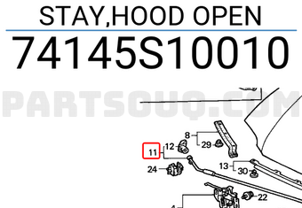Honda 74145S10010 STAY,HOOD OPEN