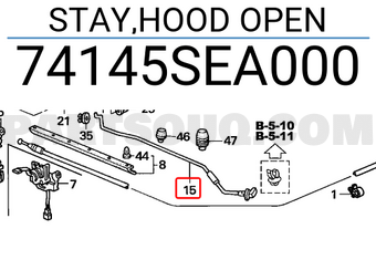 Honda 74145SEA000 STAY,HOOD OPEN