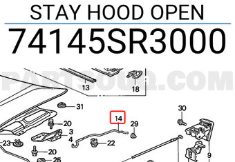 Honda 74145SR3000 STAY HOOD OPEN
