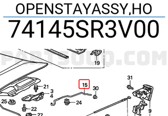 Honda 74145SR3V00 OPENSTAYASSY,HO