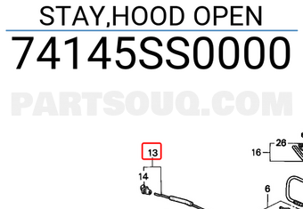 Honda 74145SS0000 STAY,HOOD OPEN