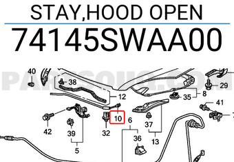 Honda 74145SWAA00 STAY,HOOD OPEN
