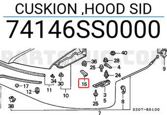 Honda 74146SS0000 CUSKION ,HOOD SID