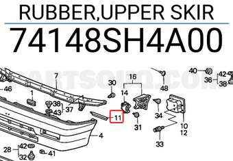 Honda 74148SH4A00 RUBBER,UPPER SKIR