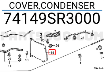 Honda 74149SR3000 COVER,CONDENSER