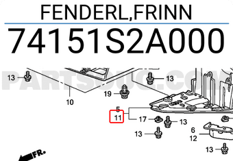 Honda 74151S2A000 FENDERL,FRINN