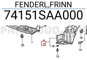Honda 74151SAA000 FENDERL,FRINN