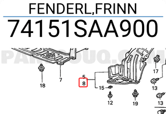 Honda 74151SAA900 FENDERL,FRINN