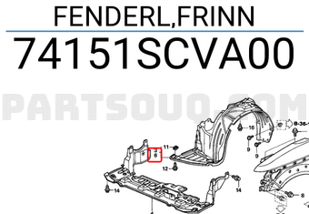 Honda 74151SCVA00 FENDERL,FRINN