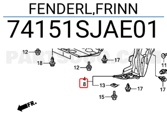 Honda 74151SJAE01 FENDERL,FRINN