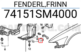 Honda 74151SM4000 FENDERL,FRINN