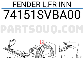 Honda 74151SVBA00 FENDER L,FR INN