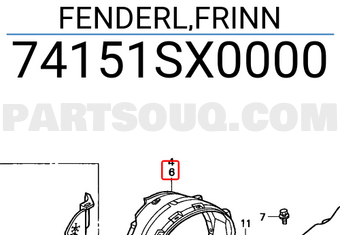 Honda 74151SX0000 FENDERL,FRINN