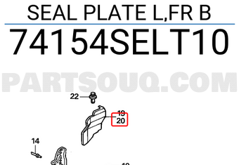 Honda 74154SELT10 SEAL PLATE L,FR B