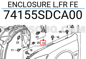 Honda 74155SDCA00 ENCLOSURE L,FR FE