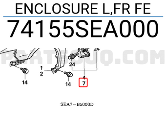 Honda 74155SEA000 ENCLOSURE L,FR FE