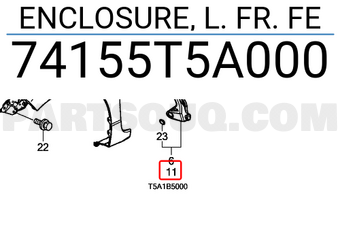Honda 74155T5A000 ENCLOSURE, L. FR. FE