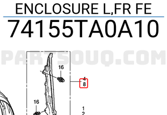 Honda 74155TA0A10 ENCLOSURE L,FR FE