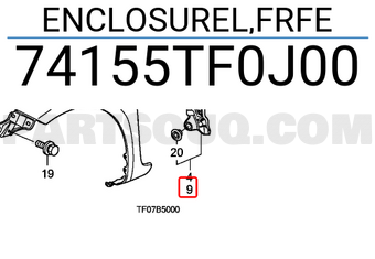 Honda 74155TF0J00 ENCLOSUREL,FRFE