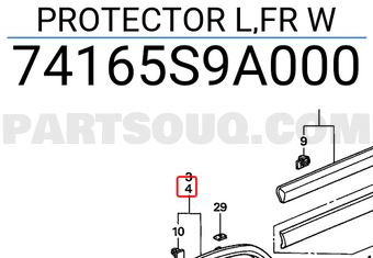 Honda 74165S9A000 PROTECTOR L,FR W