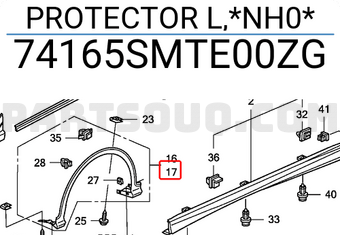 Honda 74165SMTE00ZG PROTECTOR L,*NH0*