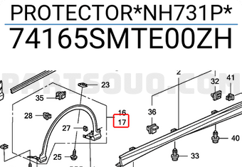 Honda 74165SMTE00ZH PROTECTOR*NH731P*