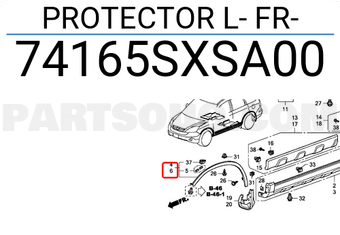 Honda 74165SXSA00 PROTECTOR L- FR