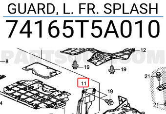 Honda 74165T5A010 GUARD, L. FR. SPLASH