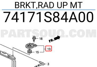 Honda 74171S84A00 BRKT,RAD UP MT