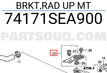 Honda 74171SEA900 BRKT,RAD UP MT