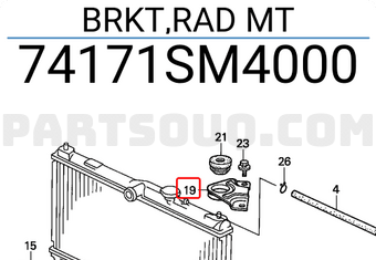 Honda 74171SM4000 BRKT,RAD MT