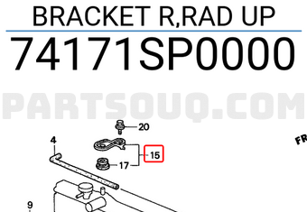 Honda 74171SP0000 BRACKET R,RAD UP
