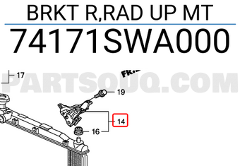 Honda 74171SWA000 BRKT R,RAD UP MT