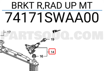 Honda 74171SWAA00 BRKT R,RAD UP MT