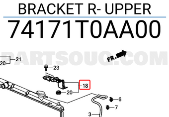 Honda 74171T0AA00 BRACKET R- UPPER