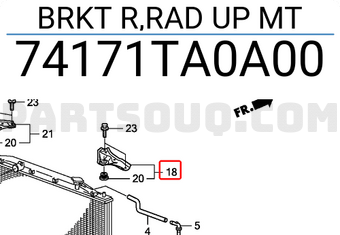 Honda 74171TA0A00 BRKT R,RAD UP MT