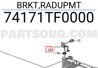 Honda 74171TF0000 BRKT,RADUPMT