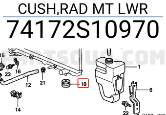 Honda 74172S10970 CUSH,RAD MT LWR