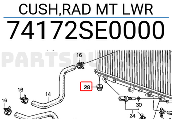Honda 74172SE0000 CUSH,RAD MT LWR