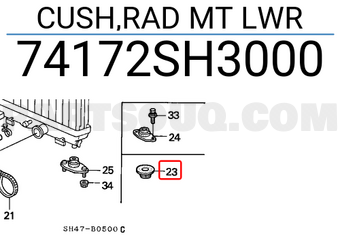 Honda 74172SH3000 CUSH,RAD MT LWR
