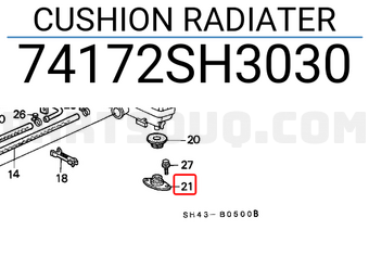 Honda 74172SH3030 CUSHION RADIATER