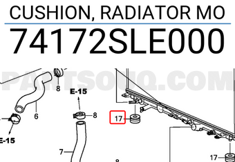 Honda 74172SLE000 CUSHION, RADIATOR MO