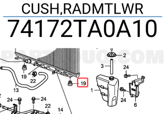 Honda 74172TA0A10 CUSH,RADMTLWR