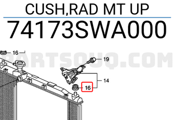 Honda 74173SWA000 CUSH,RAD MT UP
