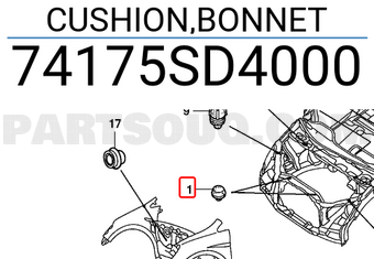 Honda 74175SD4000 CUSHION,BONNET