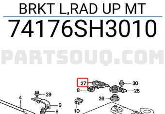 Honda 74176SH3010 BRKT L,RAD UP MT