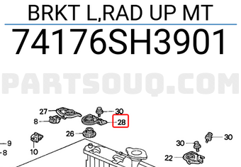 Honda 74176SH3901 BRKT L,RAD UP MT