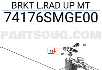 Honda 74176SMGE00 BRKT L,RAD UP MT