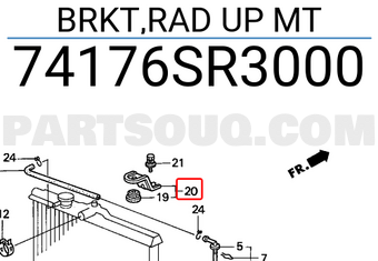 Honda 74176SR3000 BRKT,RAD UP MT