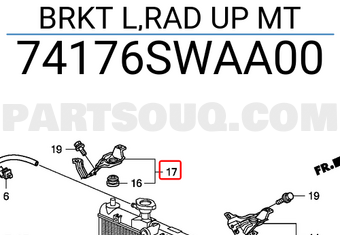 Honda 74176SWAA00 BRKT L,RAD UP MT